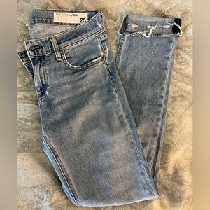 Rag & Bone Dre Boyfriend straight leg denim with distressed cuffs